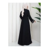 KADIN KOLU NAKİŞLİ ABAYA TESETTÜR GIYIM KADIN FERACE ELBISE