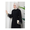 KADIN KOLU NAKİŞLİ ABAYA TESETTÜR GIYIM KADIN FERACE ELBISE
