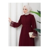 KADIN KOLU NAKİŞLİ ABAYA TESETTÜR GIYIM KADIN FERACE ELBISE