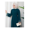 KADIN KOLU NAKİŞLİ ABAYA TESETTÜR GIYIM KADIN FERACE ELBISE