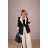 KADIN GARNİLİ BLAZER TAKIM BKREM PANTOLON PALAZZO CEKET