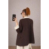 KADIN GARNİLİ BLAZER TAKIM BKREM PANTOLON PALAZZO CEKET