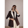 KADIN GARNİLİ BLAZER TAKIM BKREM PANTOLON PALAZZO CEKET