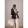 KADIN GARNİLİ BLAZER TAKIM BKREM PANTOLON PALAZZO CEKET