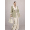KADIN GARNİLİ BLAZER TAKIM BKREM PANTOLON PALAZZO CEKET