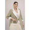 KADIN GARNİLİ BLAZER TAKIM BKREM PANTOLON PALAZZO CEKET