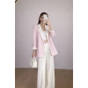 KADIN GARNİLİ BLAZER TAKIM BKREM PANTOLON PALAZZO CEKET