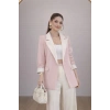 KADIN GARNİLİ BLAZER TAKIM BKREM PANTOLON PALAZZO CEKET