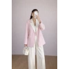 KADIN GARNİLİ BLAZER TAKIM BKREM PANTOLON PALAZZO CEKET