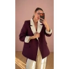 KADIN GARNİLİ BLAZER TAKIM BKREM PANTOLON PALAZZO CEKET