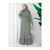 KADIN TAŞ DETAYLI ŞALLI ŞİFON ELBİSE FUL ASTARLI İKİ PARÇA ELBİSE VE ŞAL
