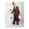 Taşli̇ Ki̇mono Ayrobi̇n Tesettür Takim 634 Kahve