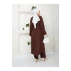 Taşli̇ Ki̇mono Ayrobi̇n Tesettür Takim 634 Kahve
