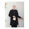 UZUN BOY GÖMLEK TAKIM  BATTAL TESETTÜR TAKIM SİYAH