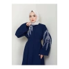 TAŞLİ ABAYA TESETTÜR GIYIM KADIN FERACE ELBISE LACIVERT