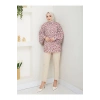 LEOPAR DESENLİ JESİCA GÖMLEK  UZUN KOL 2508 BORDO  38 BEDENDIR