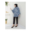 Leopar Desenli̇ Jesi̇ca Gömlek Standert Beden Uzun Kol 2508 Laci̇vert