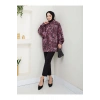 LEOPAR DESENLİ JESİCA GÖMLEK STANDERT BEDEN UZUN KOL 2508 KOYU BORDO