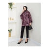 LEOPAR DESENLİ JESİCA GÖMLEK STANDERT BEDEN UZUN KOL 2508 KOYU BORDO