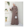 Taşli̇ Abaya Tesettür Giyim Kadin Ferace Elbise Vi̇zon
