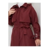 UZUN TRENCH 140 CM BOYUNDA TRENÇKOT BORDO
