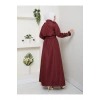 UZUN TRENCH 140 CM BOYUNDA TRENÇKOT BORDO
