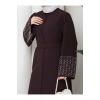 KOLU TAŞLİ ABAYA TESETTÜR GIYIM KADIN FERACE ELBISE