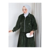 KADIN TESETTÜR KADİFE ETEKLI TAKIM CEPLI