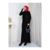 KADIN PELERİN SİMLİ DETAYLI UZUN TRİKO ELBİSE