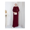 KADIN PELERİN SİMLİ DETAYLI UZUN TRİKO ELBİSE