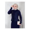 KADIN PELERİN SİMLİ DETAYLI UZUN TRİKO ELBİSE