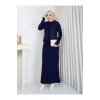 KADIN PELERİN SİMLİ DETAYLI UZUN TRİKO ELBİSE