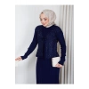 KADIN PELERİN SİMLİ DETAYLI UZUN TRİKO ELBİSE