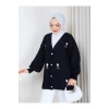 KADIN İNCİ DETAYLI TRİKO HIRKA