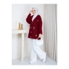 KADIN İNCİ DETAYLI TRİKO HIRKA