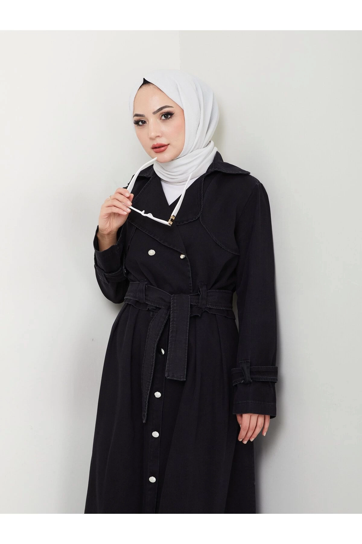 ETEKLİ CEKETLİ SİYAH KOT TESETTÜR TAKIM