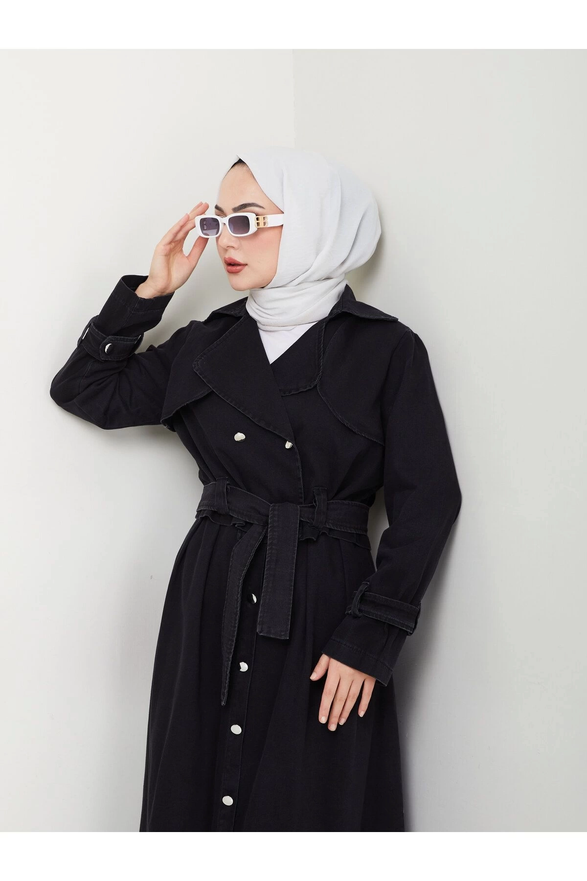 ETEKLİ CEKETLİ SİYAH KOT TESETTÜR TAKIM