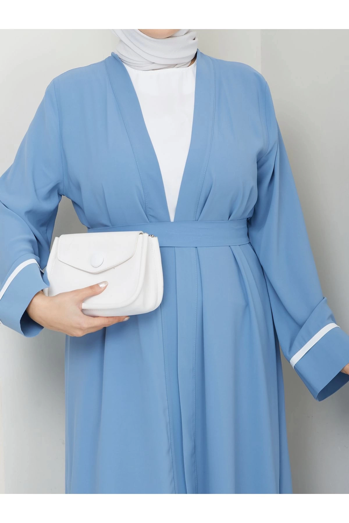 KADIN TESETTÜR ELBİSE İKİLİ ABAYA TAKIM MAVİ