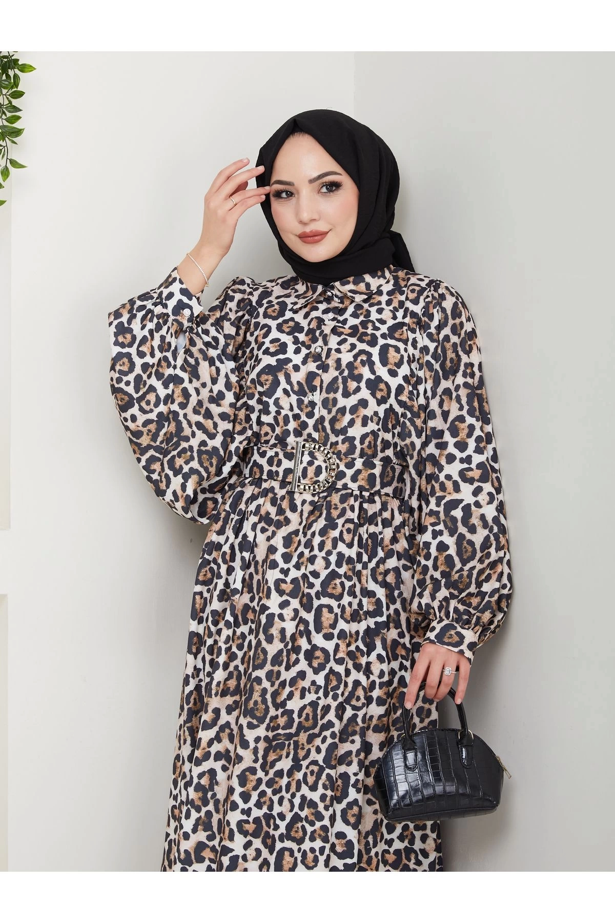 LEOPAR DESENLİ ELBİSE KAPLMA KEMER 2002