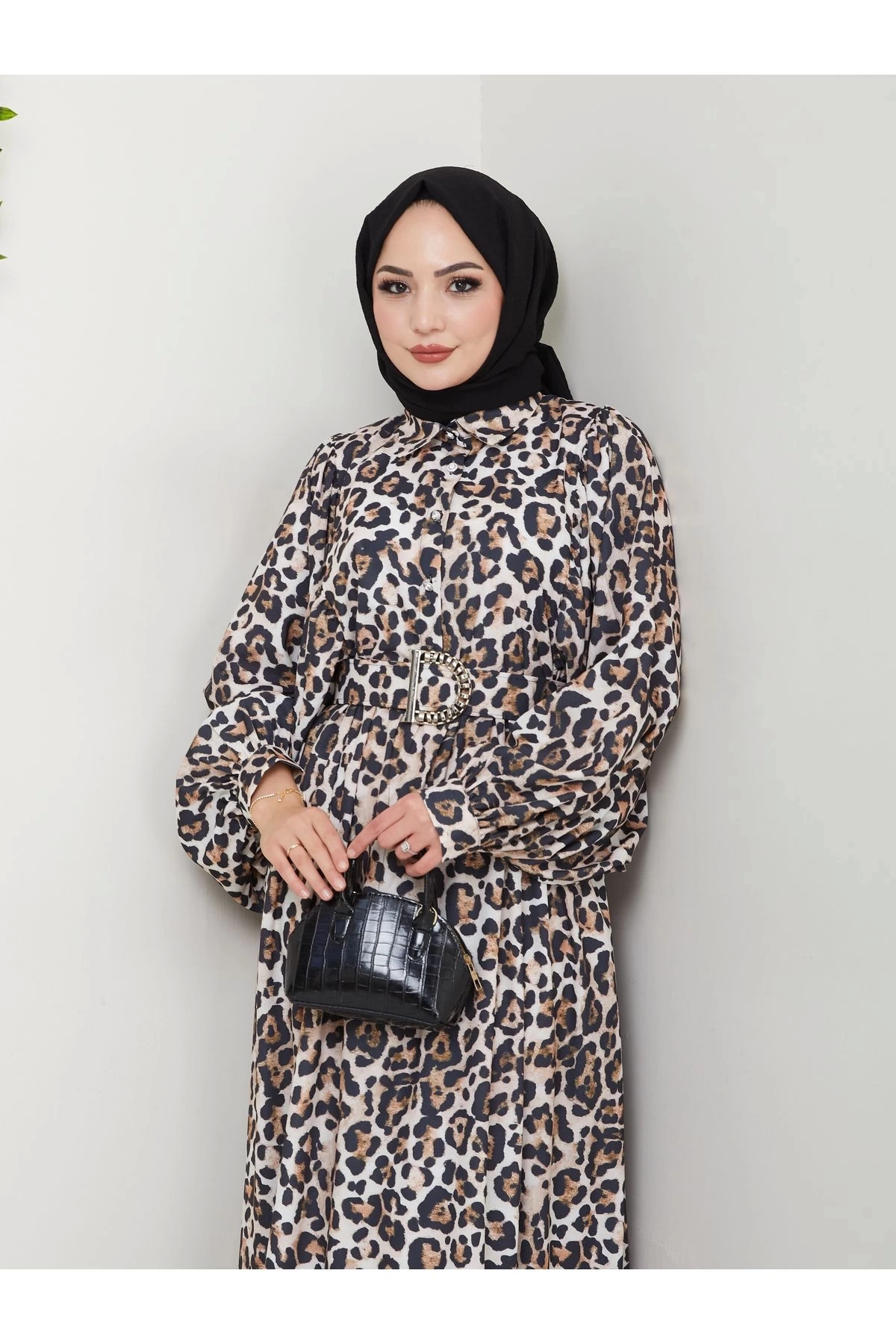 LEOPAR DESENLİ ELBİSE KAPLMA KEMER 2002