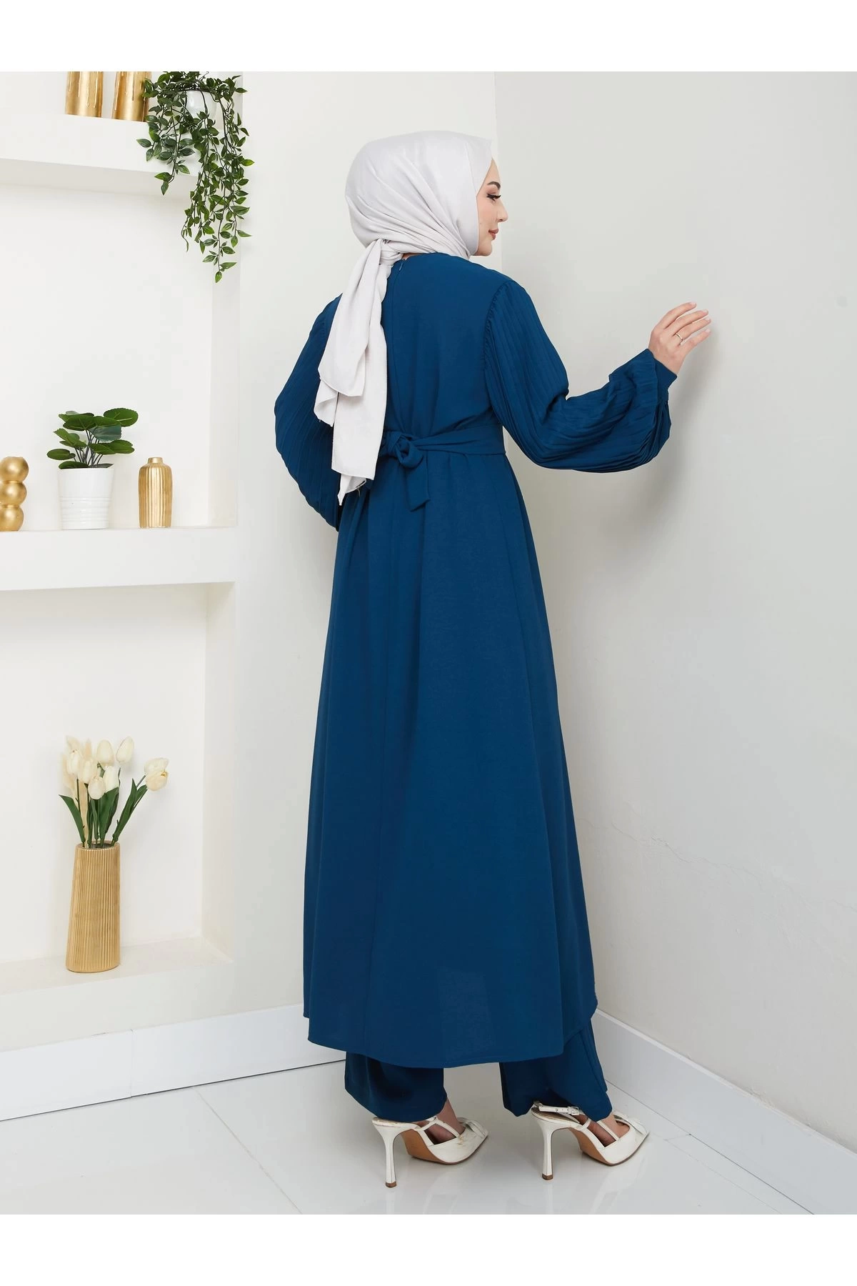 UZUN TAKIM 120CM BOY ÖNDEN YIRTMAÇLI KOLU PİLİSELİ PANTOLON TAKIM 840