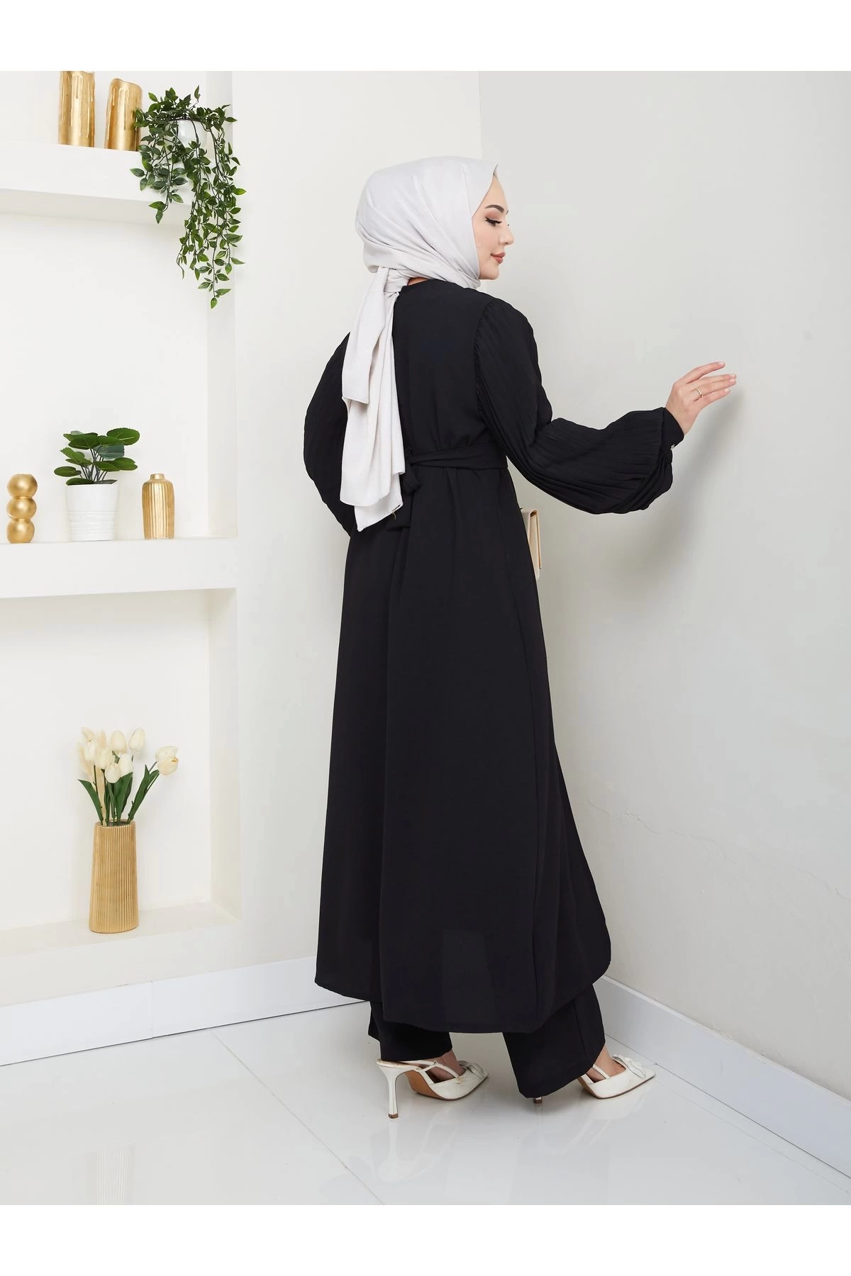 UZUN TAKIM 120CM BOY ÖNDEN YIRTMAÇLI KOLU PİLİSELİ PANTOLON TAKIM 840