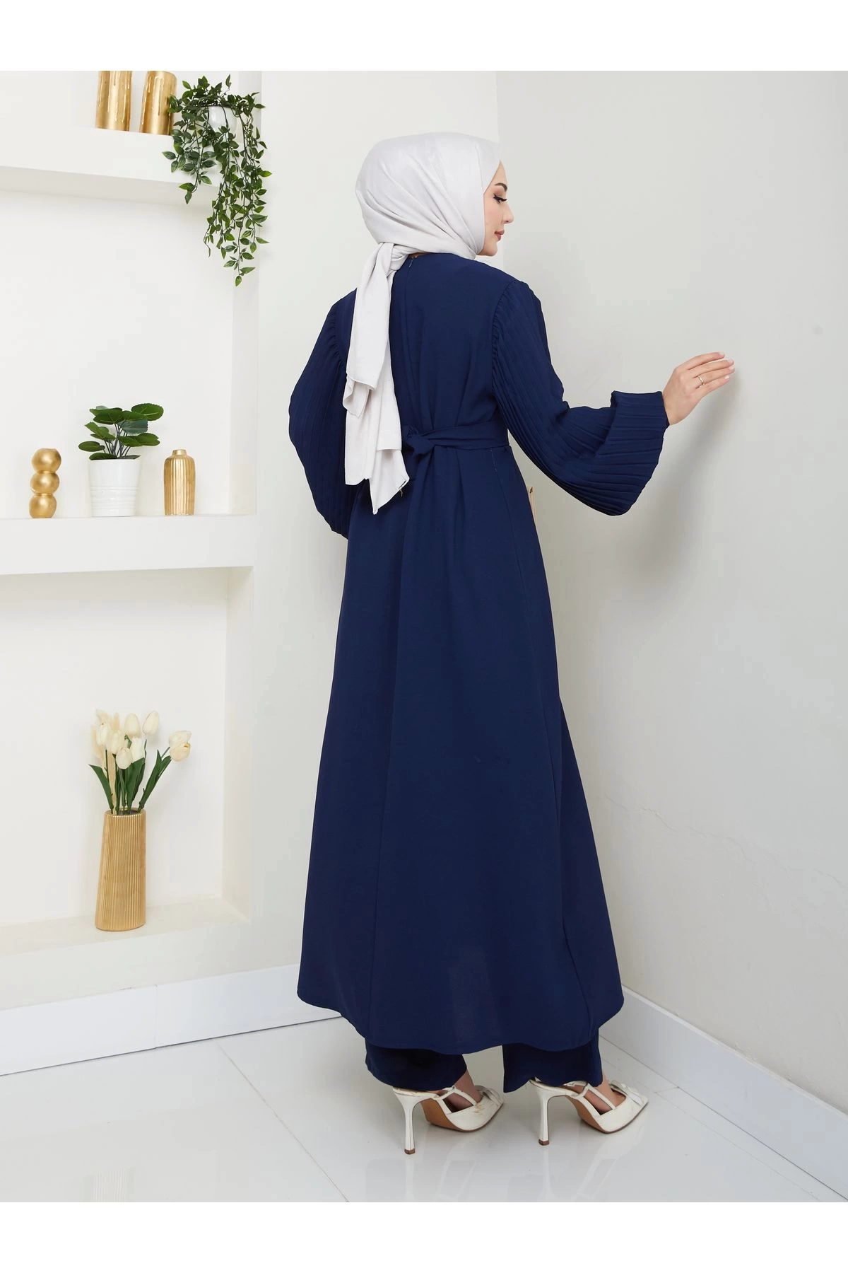 UZUN TAKIM 120CM BOY ÖNDEN YIRTMAÇLI KOLU PİLİSELİ PANTOLON TAKIM 840