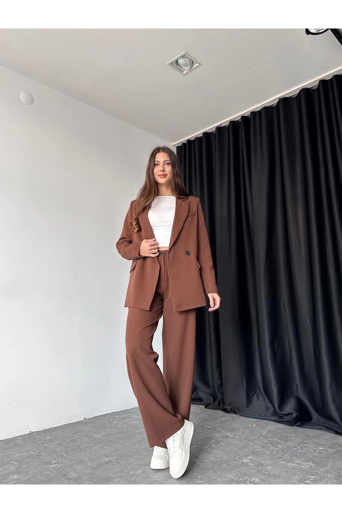 KADIN OVERSİZE CEKET PANTOLON TAKIM ASTARLİ