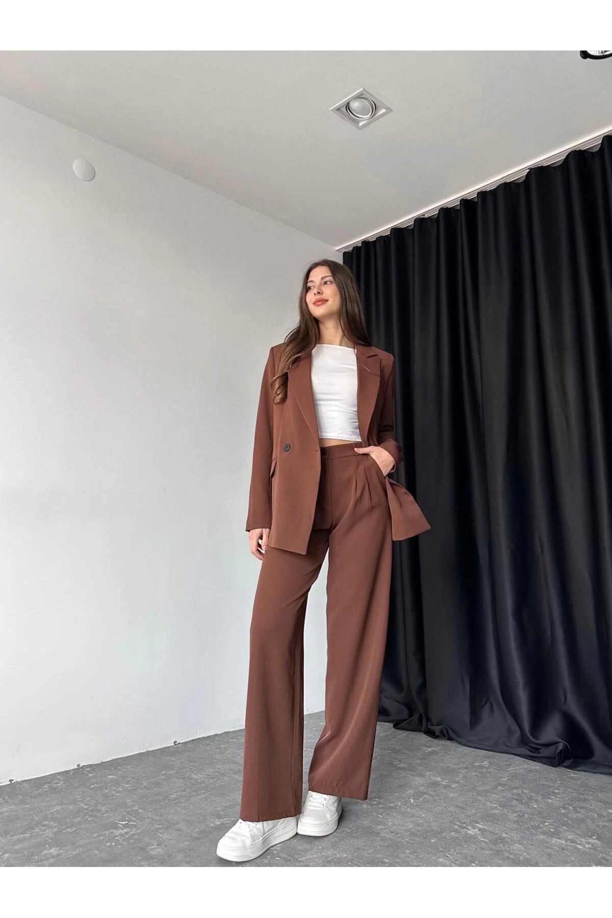 KADIN OVERSİZE CEKET PANTOLON TAKIM ASTARLİ