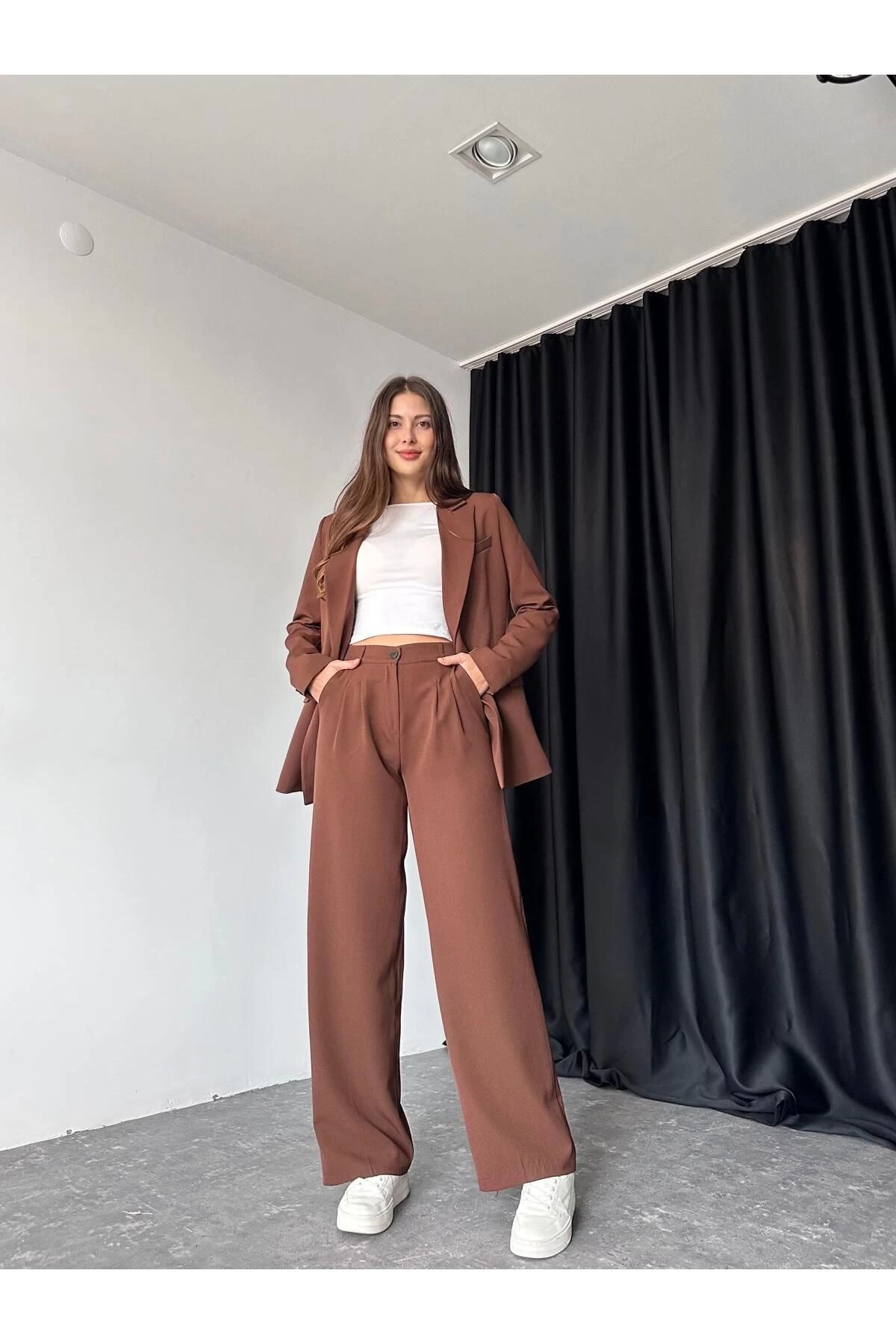 KADIN OVERSİZE CEKET PANTOLON TAKIM ASTARLİ