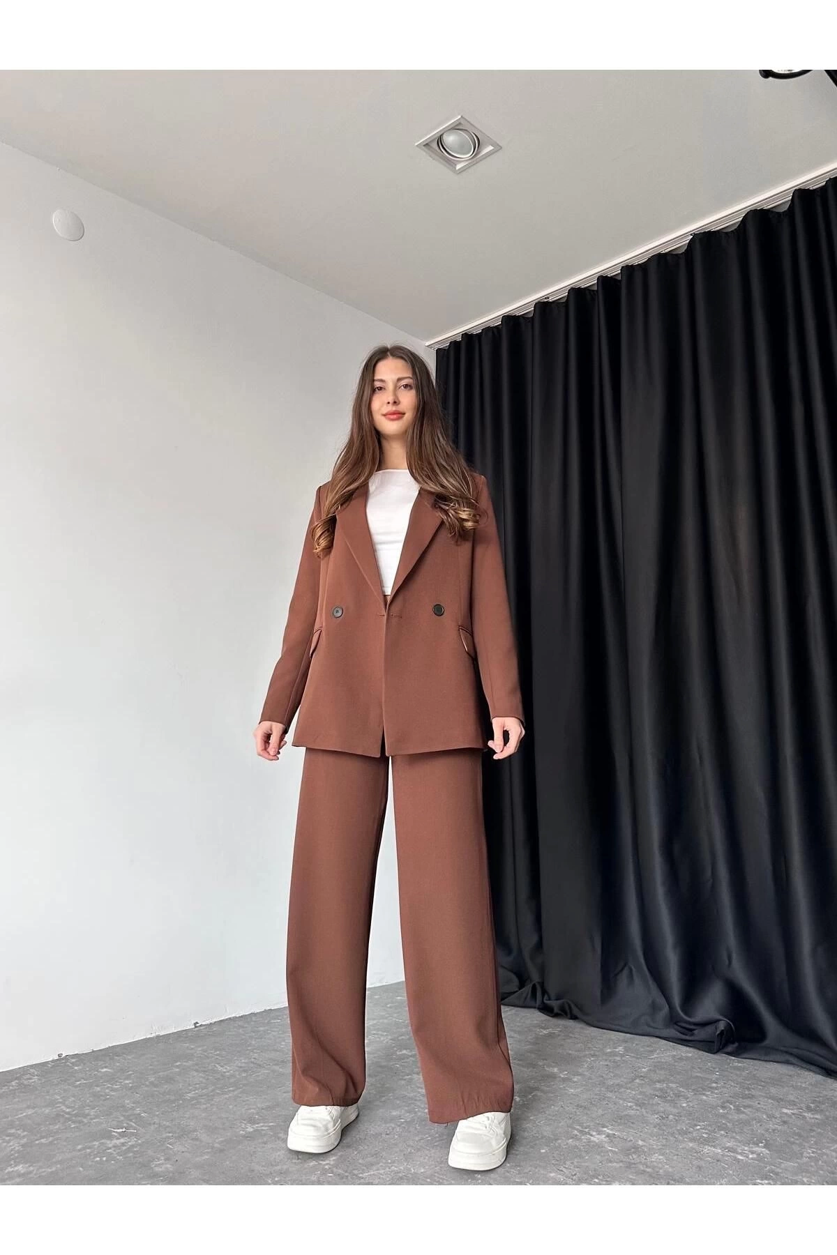 KADIN OVERSİZE CEKET PANTOLON TAKIM ASTARLİ