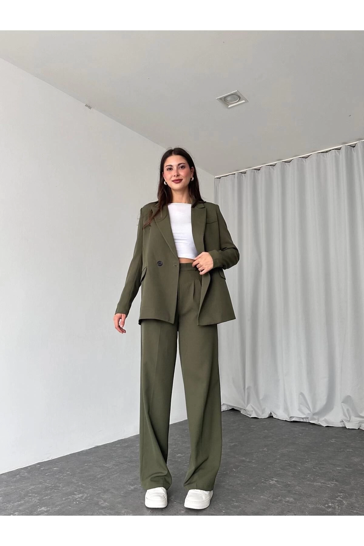 KADIN OVERSİZE CEKET PANTOLON TAKIM ASTARLİ