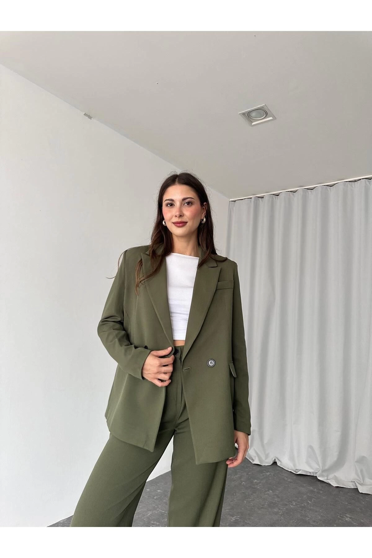 KADIN OVERSİZE CEKET PANTOLON TAKIM ASTARLİ