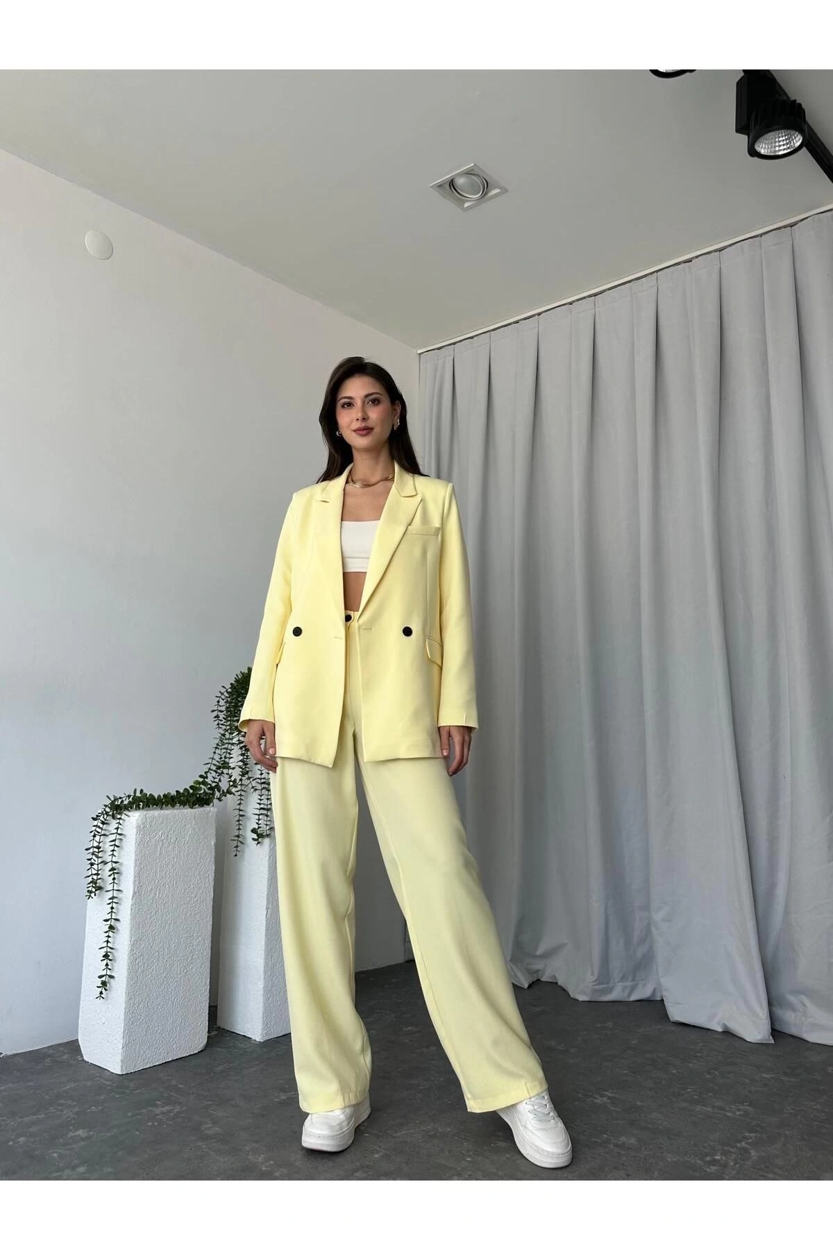 KADIN OVERSİZE CEKET PANTOLON TAKIM ASTARLİ